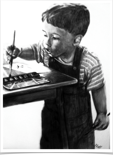 Boy Painting
18 x 24
Conte Crayon
